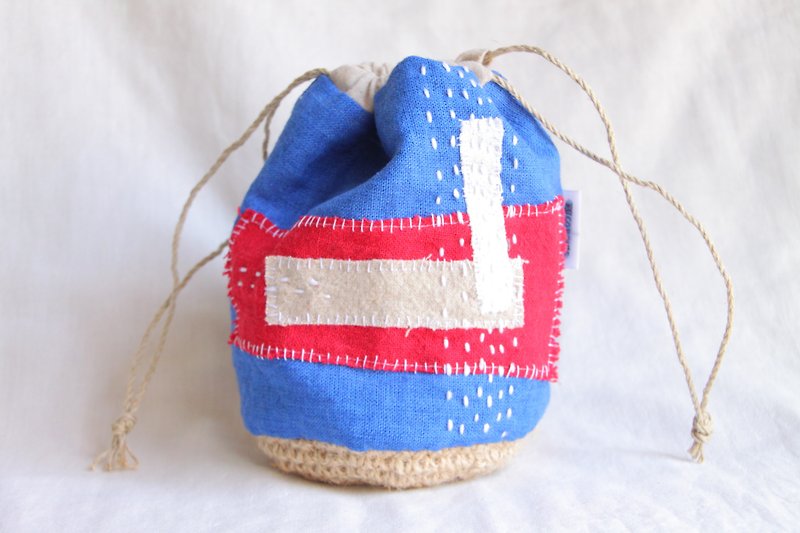 Knitting bottom purse maria - Toiletry Bags & Pouches - Cotton & Hemp Blue