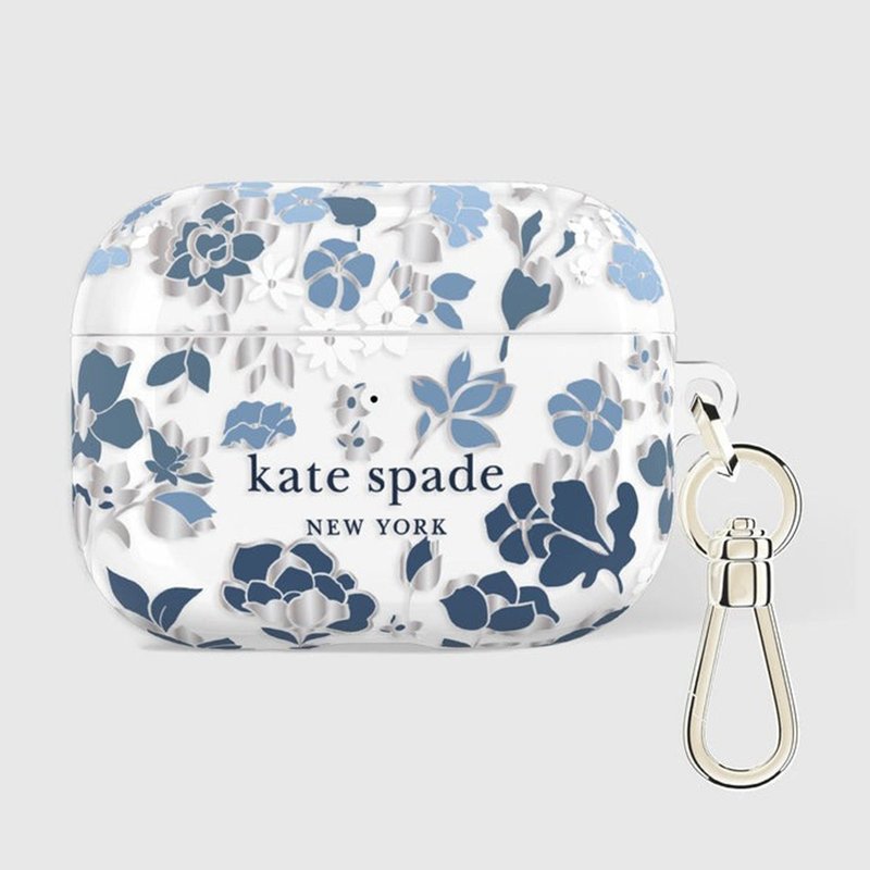 【kate spade】AirPods Pro (第3代) 耳機保護殼套 皇室藍 - AirPods/耳機保護套 - 塑膠 白色