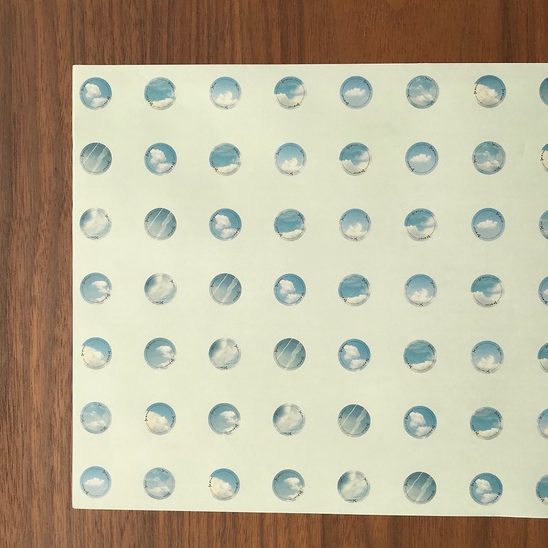 round sky wrapping paper - กล่องของขวัญ - กระดาษ สีน้ำเงิน