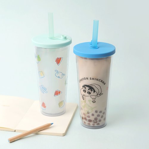 クレヨンしんちゃん　水筒　 ストロー付き タンブラー 475ml 韓国購入 クレヨンしんちゃん】Duck Tube Ice Tumbler 475ml (タンブラー