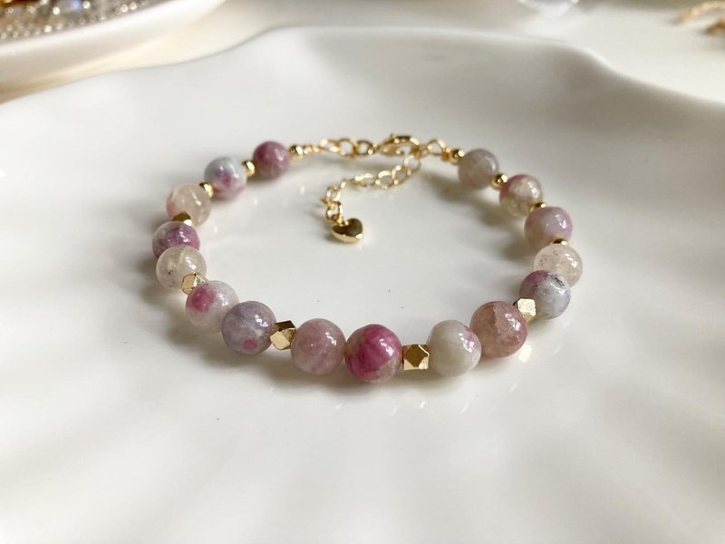 Fairy crystal enhances love luck & affinity, cost-effective plum blossom tourmaline bracelet - Bracelets - Crystal 