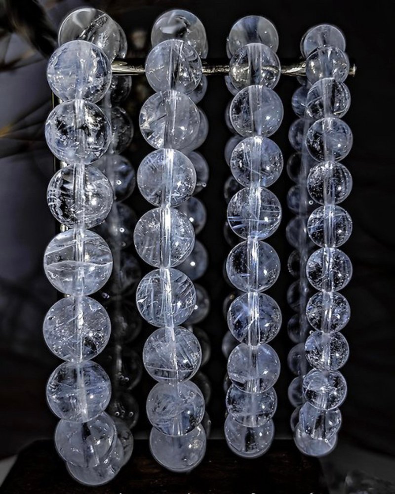 [Showing Blue Needle White Crystal] Angel Blue Needle White Crystal Bracelet Beads - Bracelets - Crystal Transparent