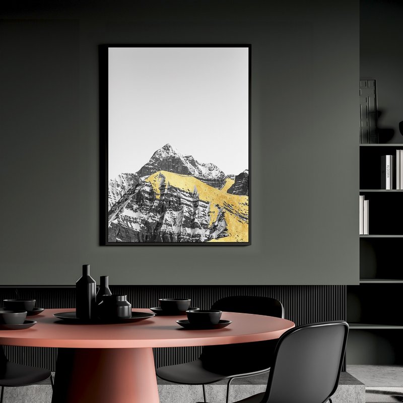 流金山色IV - 輕奢流金山峰掛畫/新年掛畫/金色大氣客廳掛畫 - 海報/掛畫/掛布 - 其他材質 金色