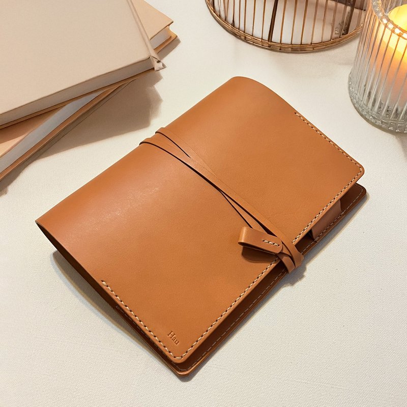【Popular Demand】Emmanuelle A5 Six-Ring Binder Leather Notebook / Journal - Natural Brown - Notebooks & Journals - Genuine Leather Brown