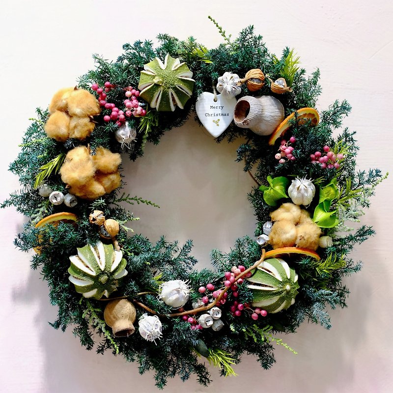 Teddy Everlasting Cedar Christmas Wreath with Christmas Card - Dried Flowers & Bouquets - Plants & Flowers Green