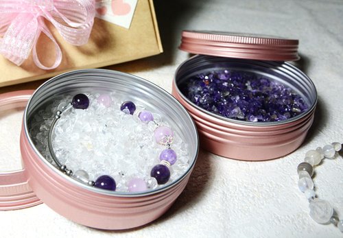 羽葉森 玫瑰金水晶消磁盒 l 淨化 • 消磁水晶 l 原礦 l 辦公室療癒