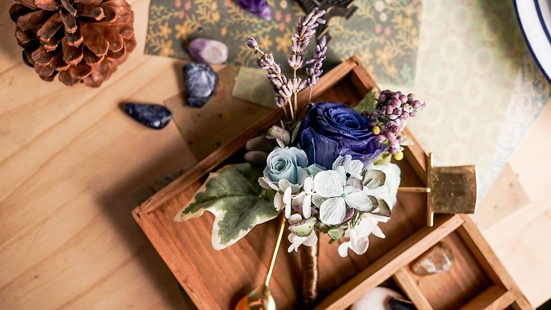 ‧ [blue] Preserved flowers immortalized flower corsage X X Wedding - Plants - Plants & Flowers Blue