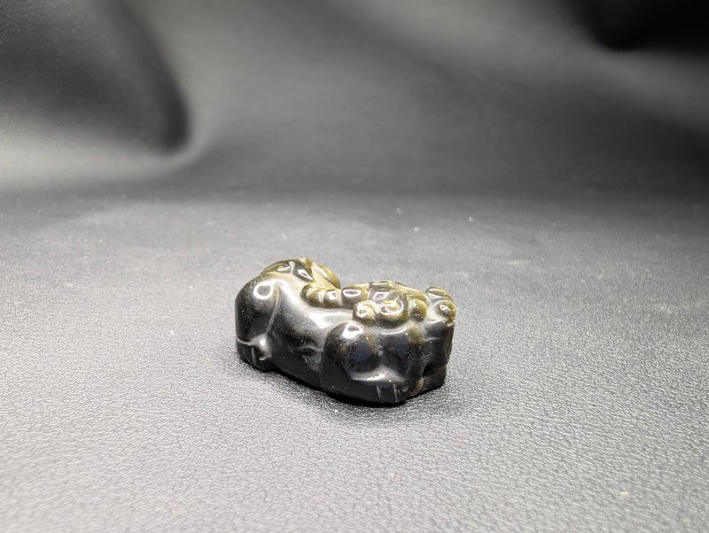 【訂製品】 金曜石貔貅 33 x 19mm Obsidian - 金工/飾品 - 水晶 黑色