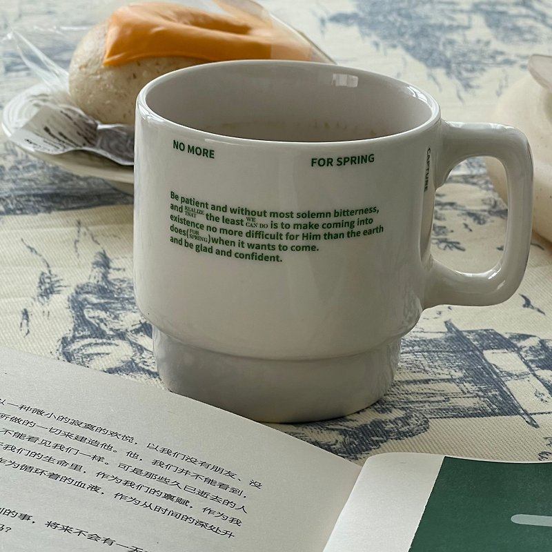 シンプルなグリーンコーヒー磁器カップレトロマグミルクカップをキャッチ - グラス・コップ - 陶器 グリーン