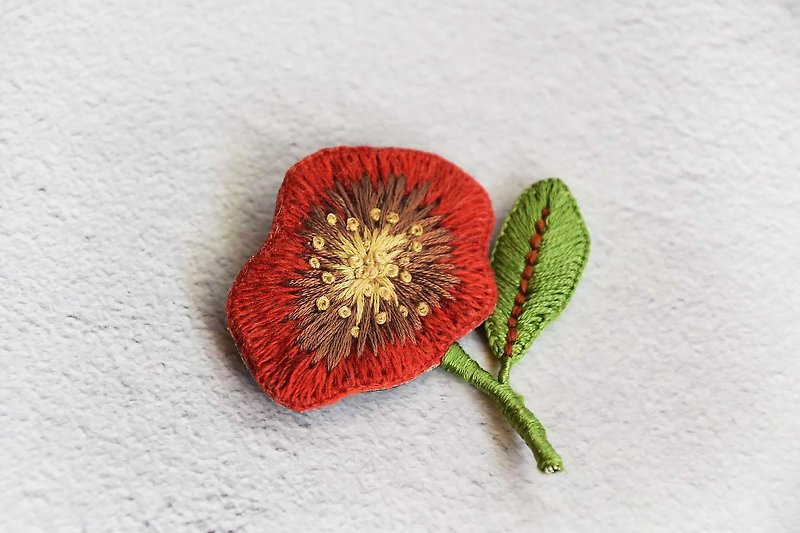 Xia Pan | Hand-made three-dimensional French embroidery brooch - Brooches - Thread Multicolor