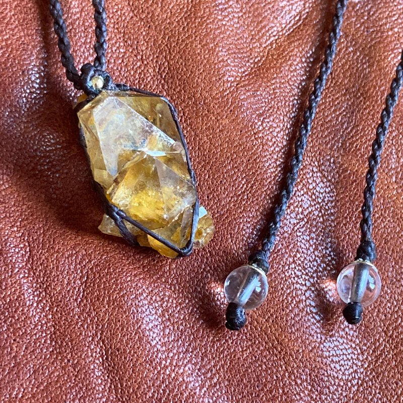 -國產水晶-長野縣煙晶簇花邊項鍊 - 項鍊 - 石頭 黑色