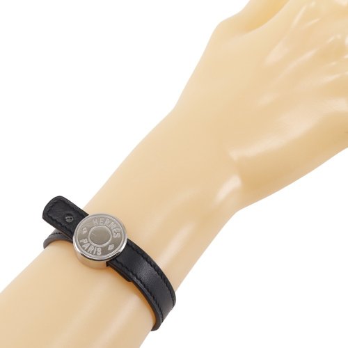 日本直送】エルメス HERMES セリエ ルーピング ブレスレット レザー 黒