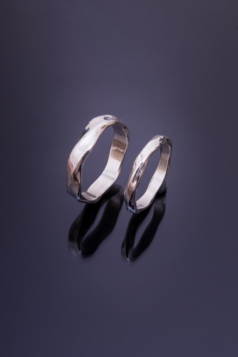 -Sparkling-Pair Ring / Ring Ring - Couples' Rings - Sterling Silver Silver