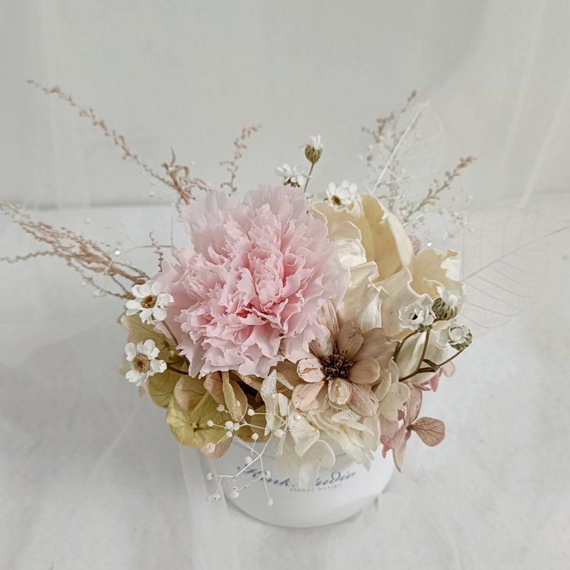 Neihu 1 person class starts Mother's Day carnation eternal flower gift pot flower table flower DIY material package cultural currency - จัดดอกไม้/ต้นไม้ - พืช/ดอกไม้ 