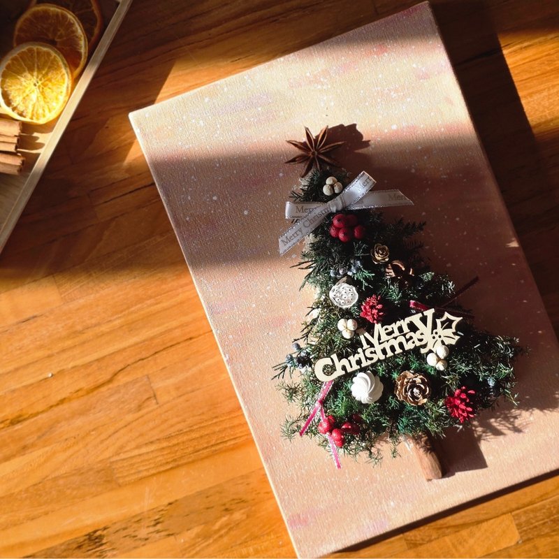 Semi-3D Cedar Christmas Tree Frameless Painting | Aroma Diffuser | Preserved Flower Art | Christmas Gift | Christmas Decor - ช่อดอกไม้แห้ง - พืช/ดอกไม้ 