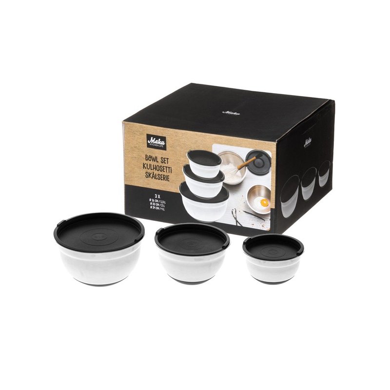 【Maku Kitchen Life】3 cooking bowls set - Bowls - Stainless Steel 