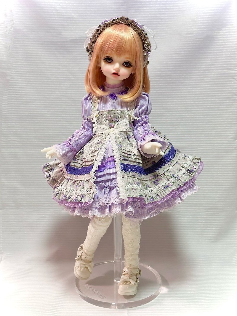 Rosenlied Holiday BJD clothes 1/4 Purple floral dress(6 in1) - Stuffed Dolls & Figurines - Cotton & Hemp 