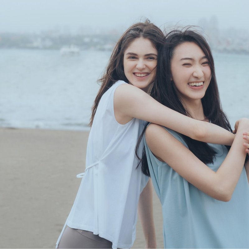 【MACACA】愛她柔軟罩衫 - BIE1536 白 - 女運動上衣/背心 - 棉．麻 白色