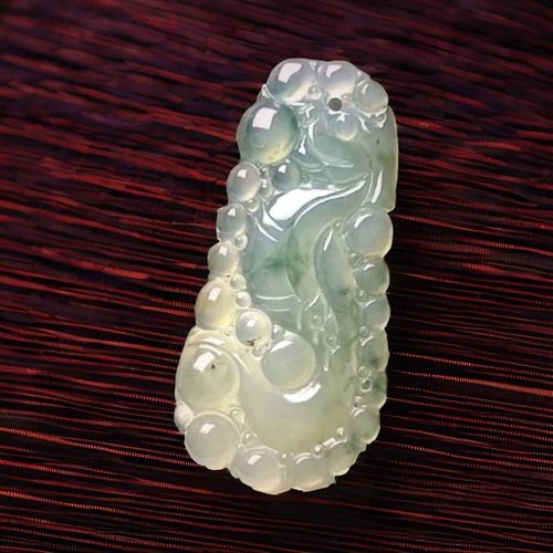 瓔珞翡翠 冰種飄花翡翠懷古龍牌項鍊 | 天然緬甸玉翡翠A貨 | 送禮