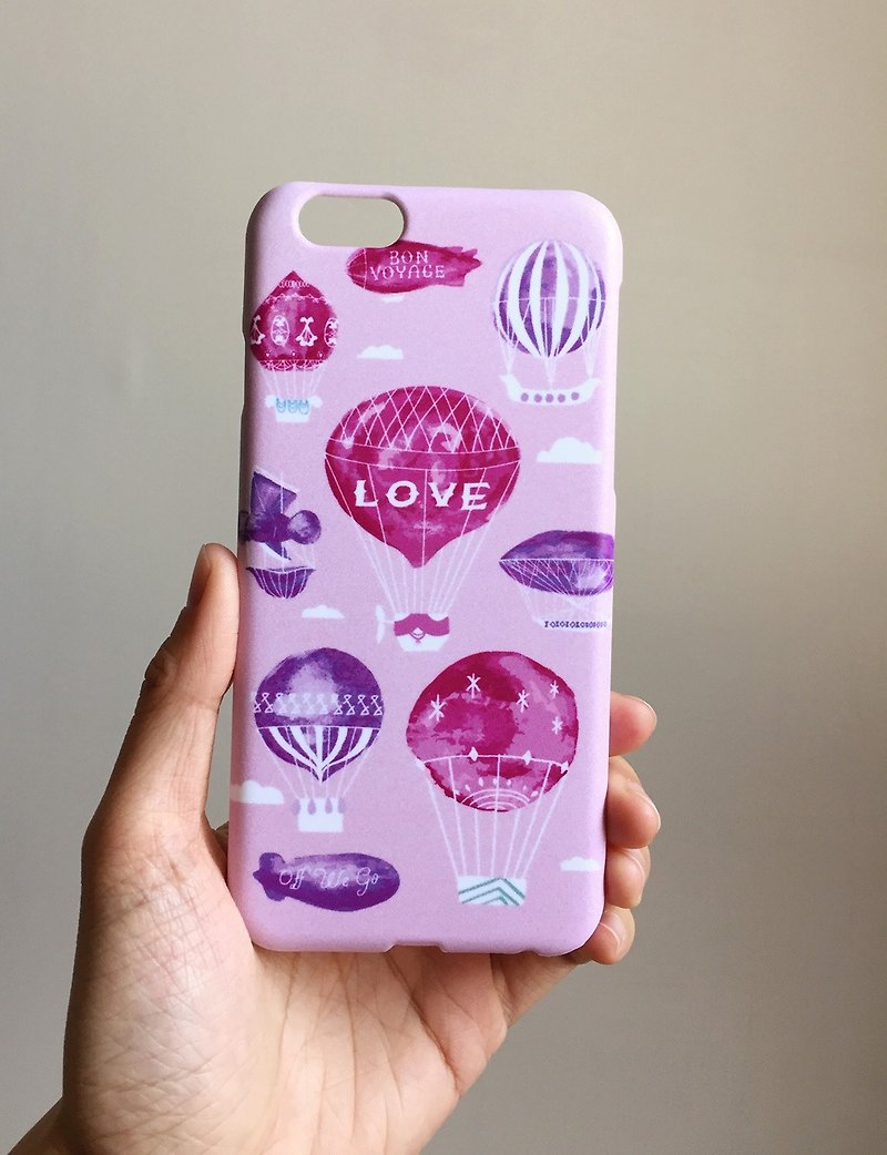 Launch a hot air balloon in pink matte phone shell - Phone Cases - Plastic Pink