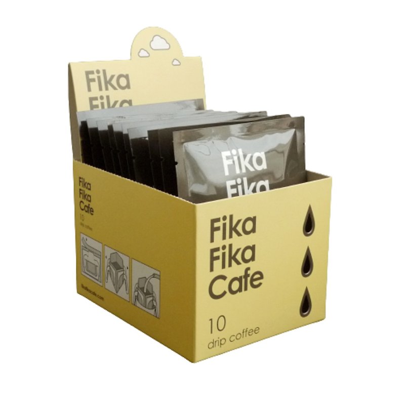 FikaFikaCafe Classic Seattle Hanging Ear Coffee Box of 10 Packs - Medium Dark Roast - Coffee - Fresh Ingredients Brown
