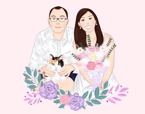 佳子 客製插畫 似顏繪 / 客製化卡通插畫 / 電子檔 / 客製化禮物