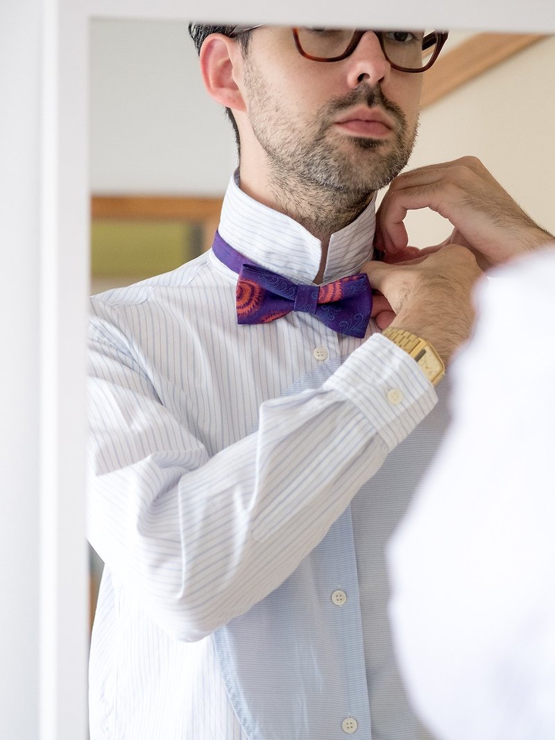 アフリカンファブリック蝶ネクタイ - 領帶/領帶夾 - 棉．麻 紫色