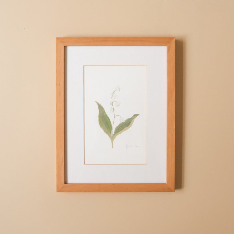 Botanical illustration-bellflower/hanging picture/solid wood table frame - Posters - Paper 