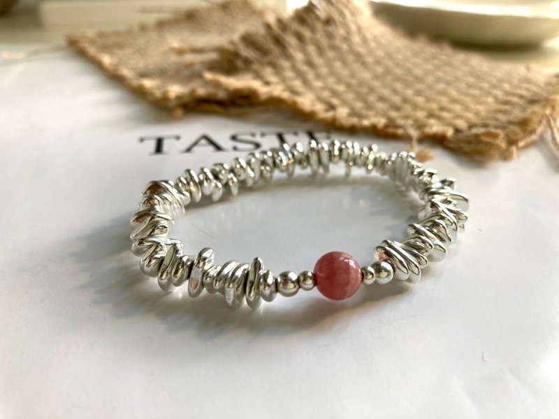 生日石水晶系列 可客製 提升人緣愛情運紅紋石單珠水晶手鍊 - 手鍊/手環 - 水晶 