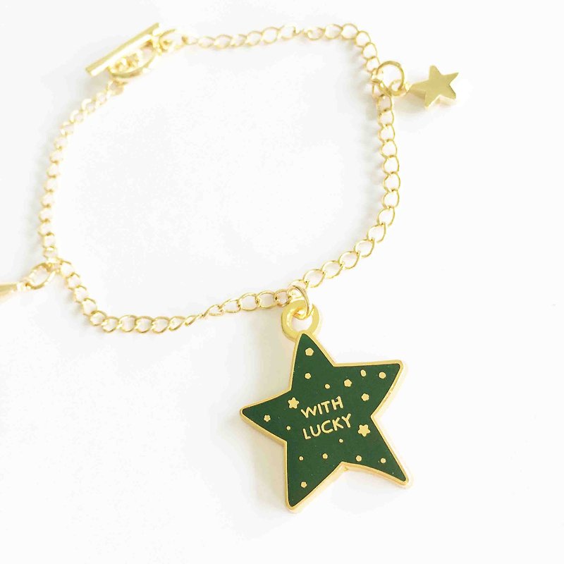 With Lucky Star Bracelet - สร้อยข้อมือ - โลหะ สีทอง