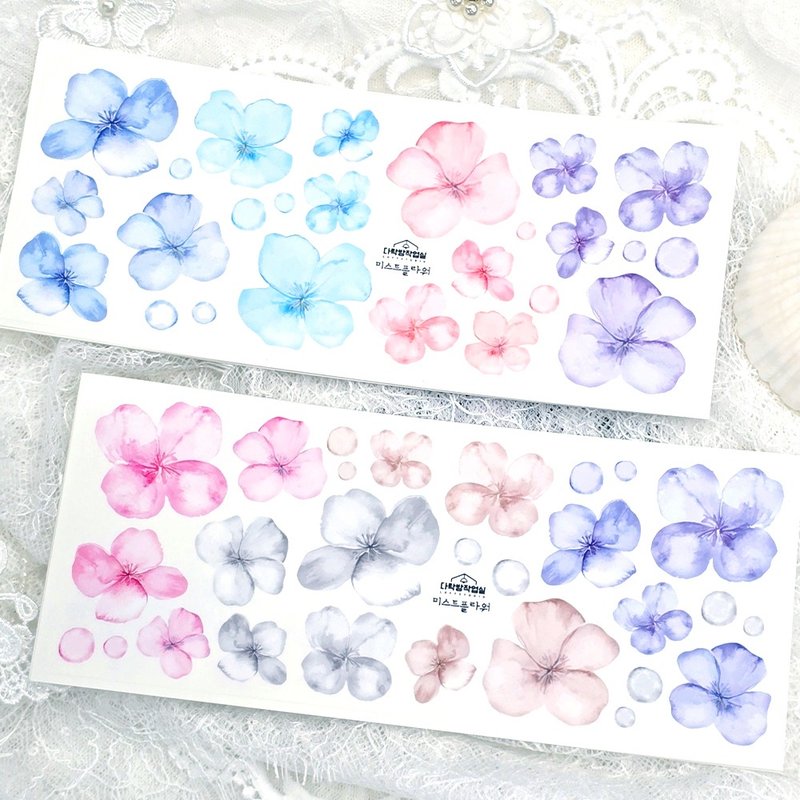 :Mist Flower: Matte Transparent sticker - 貼紙 - 其他材質 