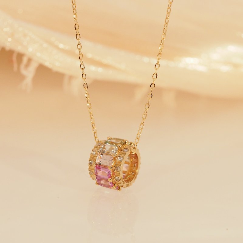 18K金粉彩春天的項鏈 18K Gold Pastel Spring Circle of Life - 項鍊 - 貴金屬 