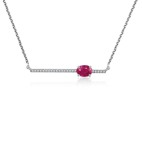Genevieve Collection 18k線形紅寶石鑽石項鍊