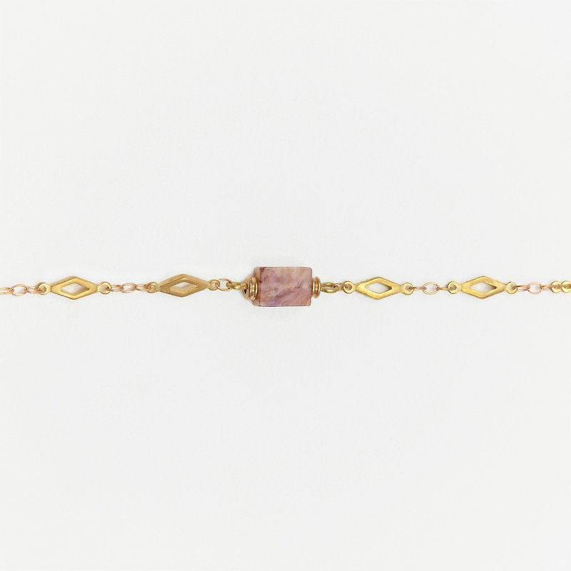 Brick Jade ' Rhombus Bracelet - Bracelets - Gemstone Gold