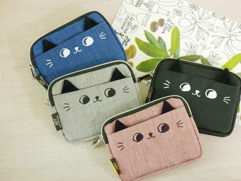 O-CAT－可愛貓耳口袋零錢包 - 筆盒/筆袋 - 尼龍 
