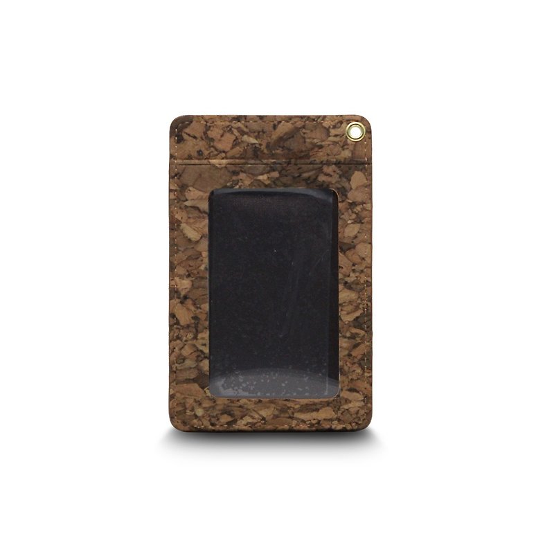 CORCO Straight Cork ID Holder - Block Brown(with Lanyard) - ID & Badge Holders - Waterproof Material 