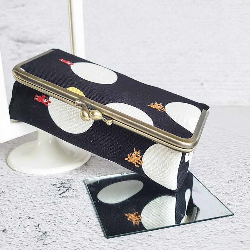 Mirror Cosmetic Box Jewelry Box Jewelry Box Cosmetic Bag Water-Repellent - Shao Xiancao Rice Ball Black - กระเป๋าเครื่องสำอาง - วัสดุกันนำ้ สีดำ