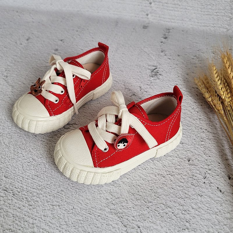 Zipper Sports Casual Children's Shoes - Red (Baby) Little Red Riding Hood and the Big Bad Wolf - Kids' Shoes - Cotton & Hemp Red