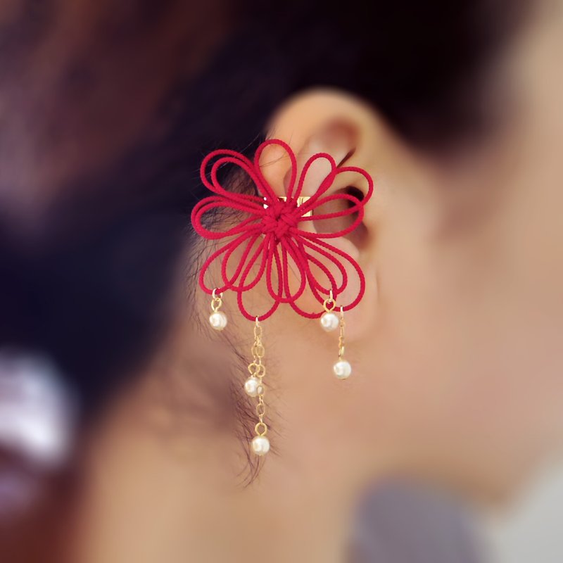 Single ear cuff, high quality - ต่างหู - โลหะ สีแดง