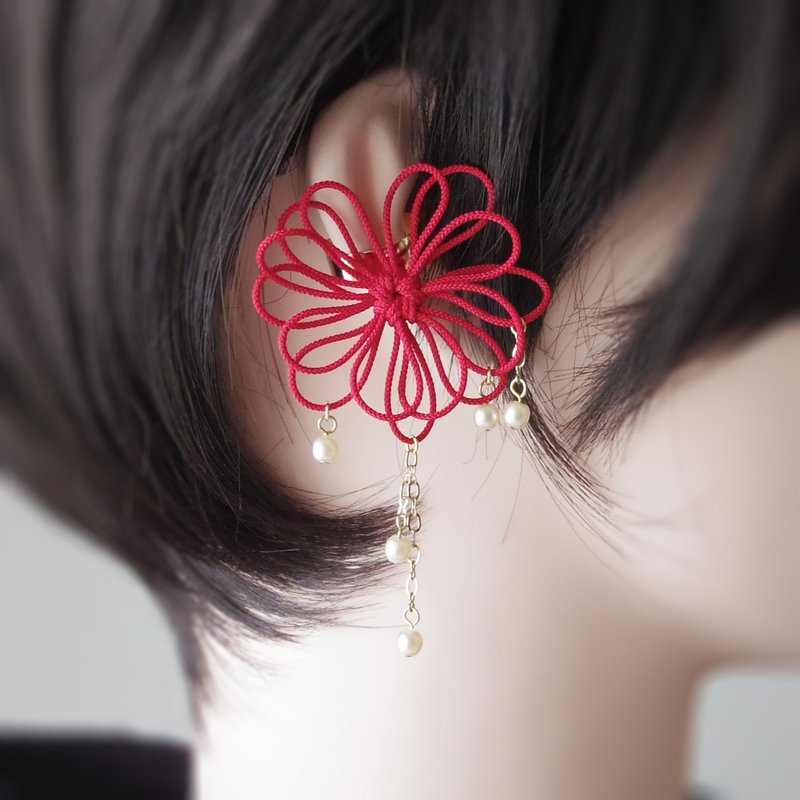 Single Ear Cuff: Radiantly Shining - Earrings & Clip-ons - Other Metals Red