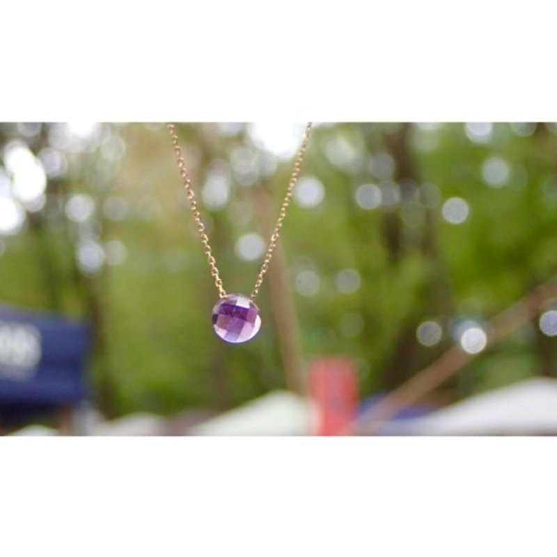 Amethyst K10YG Necklace - สร้อยคอ - เครื่องเพชรพลอย 