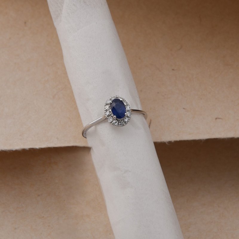 Unfired sapphire diamond ring - General Rings - Gemstone Blue