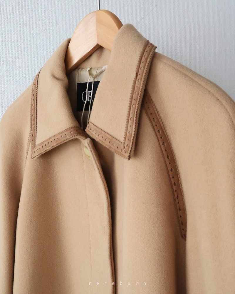 Early spring vintage tailoring Japanese camel wool vintage coat - Women's Casual & Functional Jackets - Wool Orange