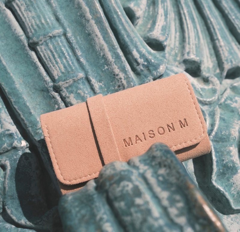 MAISON M 法式隨行珠寶收納袋-湘妃色 - 居家收納/收納盒/儲物盒 - 人造皮革 橘色