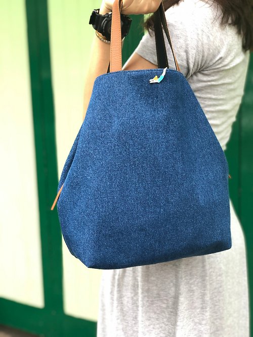 BLUE TRIBE BAG TIE-IT-UP Denim Handbag