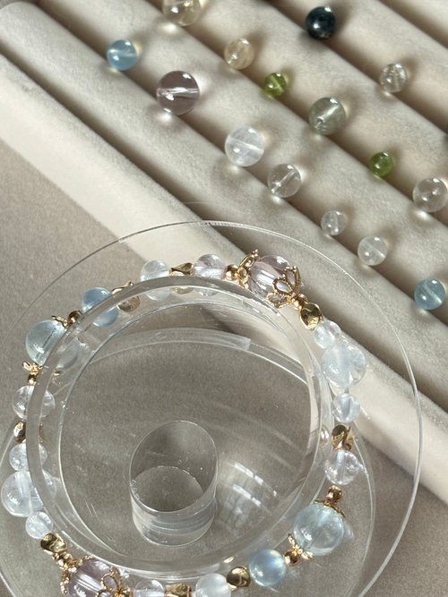 Crystal Elf 水晶精靈 天然水晶手作飾品 /風與光/智慧 靈性 增強溝通 愛情紫水晶 海藍寶 藍針水晶 月光石