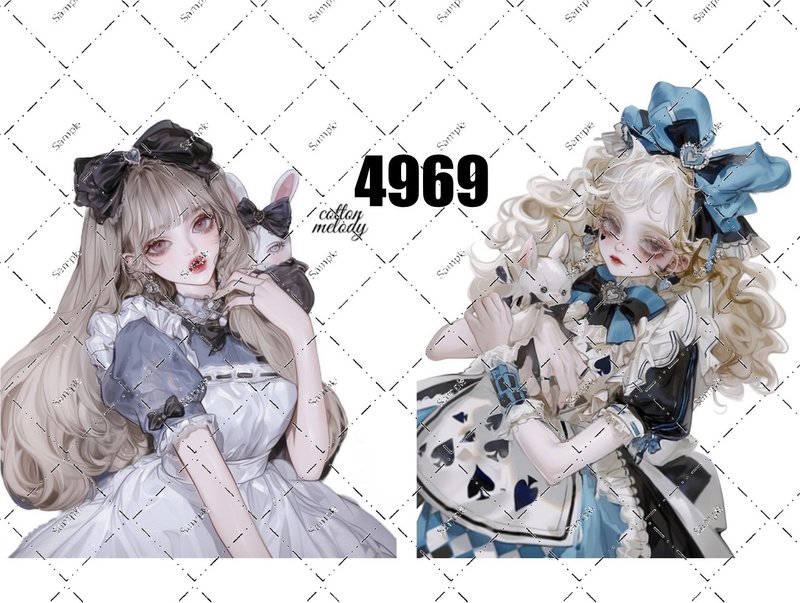 original sticker no.4969 人物ステッカー オリジナルステッカー オリジナル人物ステッカー 装飾ステッカー cotton melody - 貼紙 - 紙 