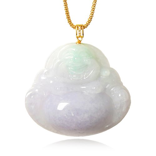 正佳珠寶 Gemsrich Jewelry 【正佳珠寶】翡翠 頂級冰種紫羅蘭春帶彩 彌勒大肚佛 21.6g