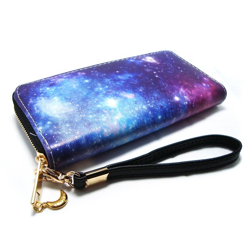 Women's Long Clip-Hand Dyed Starry Sky-Eternity (Purple) - Wallets - Faux Leather Purple