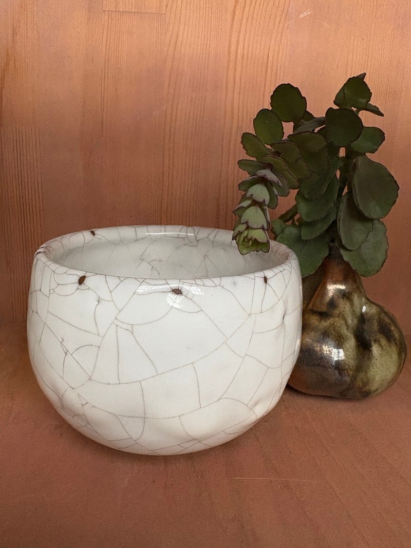 雪山志野釉茶碗 - 急須・ティーカップ - 陶器 ホワイト